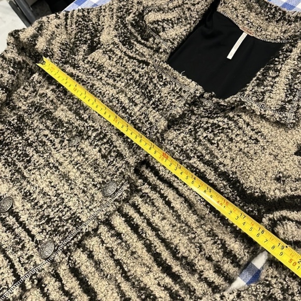 Free People Zebra Net Button Up Sweater Women’s S… - image 7